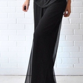 Černé palazzo kalhoty neznačková - foto č. 1