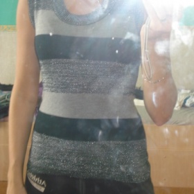 Černo-stříbrné tílko