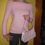 Růžový svetřík s límcem + kabelka jako dárek - foto č. 2