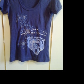 Modré tričko s potiskem Replay