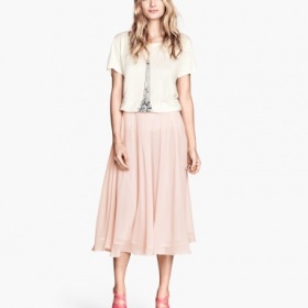 Růžová longuette sukně