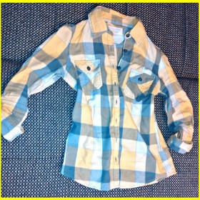 Žluto - šedo - bílá košile Gate