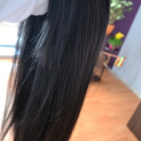 Černá paruka 85 cm Pravé vlasy - foto č. 1