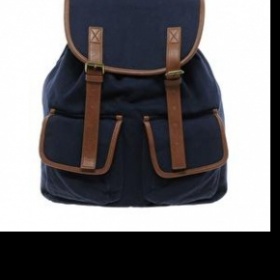 Tmavě modrý plátěný batůžek