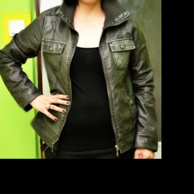 Černá koženková bunda Kik - foto č. 1