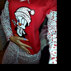 Červeno bílí domácí komplet/na spaní Benter