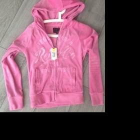 Růžová mikina s kapucí Retro