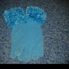 Světle modré rukavice neznačková - foto č. 1