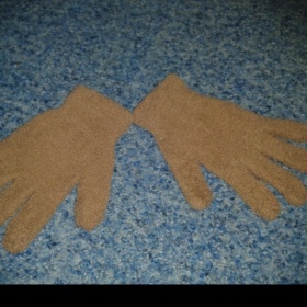 Béžové rukavice neznačková - foto č. 1