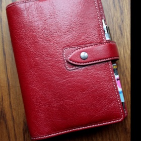 Červený malden crimson A5 kožený FILOFAX