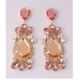 Náušnice s umělými barevnými kameny (jako nosí Carli Bybel)