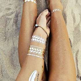 Metallic body tattoo - nálepky na tělo