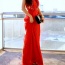 Červené dlouhé plesové šaty s kamínky Chi Chi London - foto č. 2