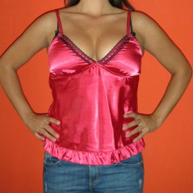 Červené lesklé tílko s volánkem Tally Weijl