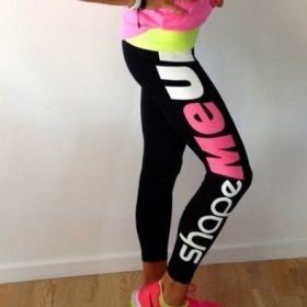 Fitness work out legíny s nápisem shapeMeUp Workout - foto č. 1