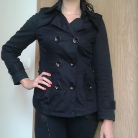 Černý jarní / podzimní trenčkot Ebelieve