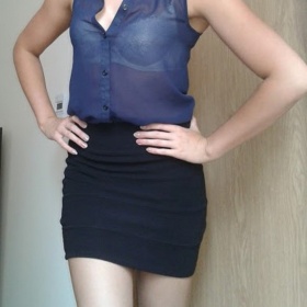 Modrá průhledná košile neznačkové