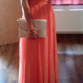 Lososové dlouhé společenské šaty Grace Karin