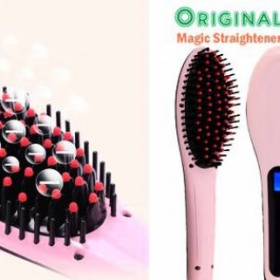 Elektrický kartáč na žehlení vlasů s LCD displejem