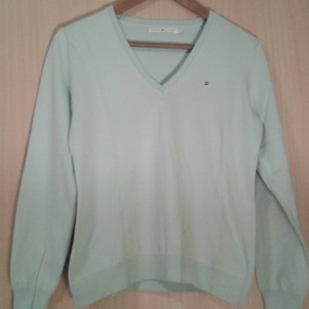 Světle tyrkysový svetřík Tommy Hilfiger