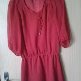 Červené volnější šaty či tunika neznačková - foto č. 1