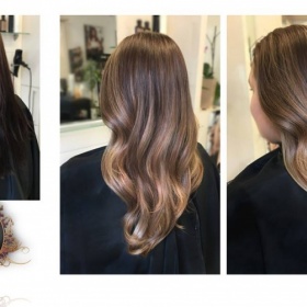 Kontakt na kadeřníka - zesvětení tmavých vlasů Olaplex