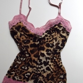 Leopardí tílko s krajkou Fishbone