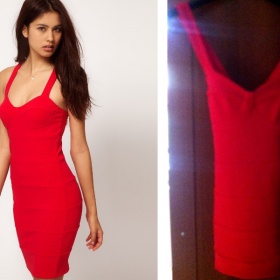 Červené bandage mini šaty Asos