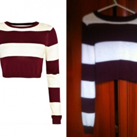 Rihanna krátký pruhovaný top River Island