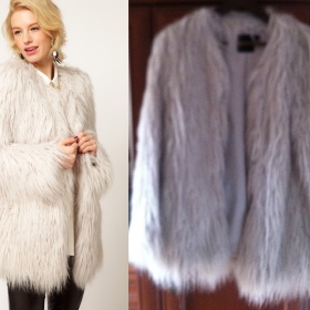 Bílý, krátký kožíšek Asos - foto č. 1