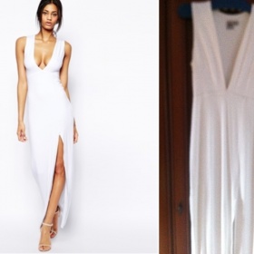 Bílé šaty s rozparkem Asos