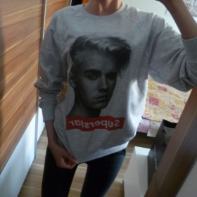 Šedá mikina Justin Bieber neznačkové - foto č. 1