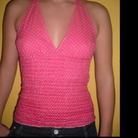 Růžový puntíkovatý top Fishbone