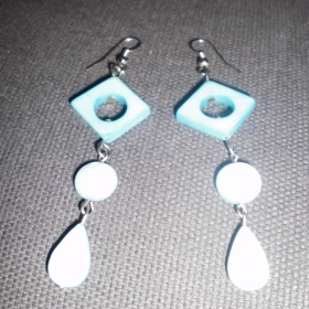 Tyrkysové visací naušnice Jablonec
