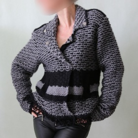 Kabátový svetr na zip Mikaella Ess