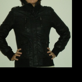 Černá koženková bunda Fishbone-New Yorker