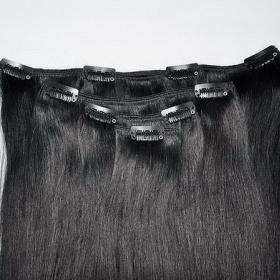 Černé clip-in 51 cm