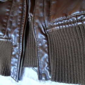 Amisu hnědá kožená bunda