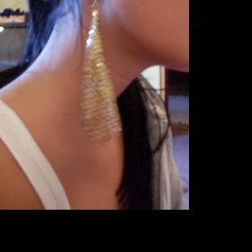 Bižu náušnice zlaté barvy Six