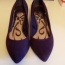 Fialové semišové lodičky F & F - foto č. 3